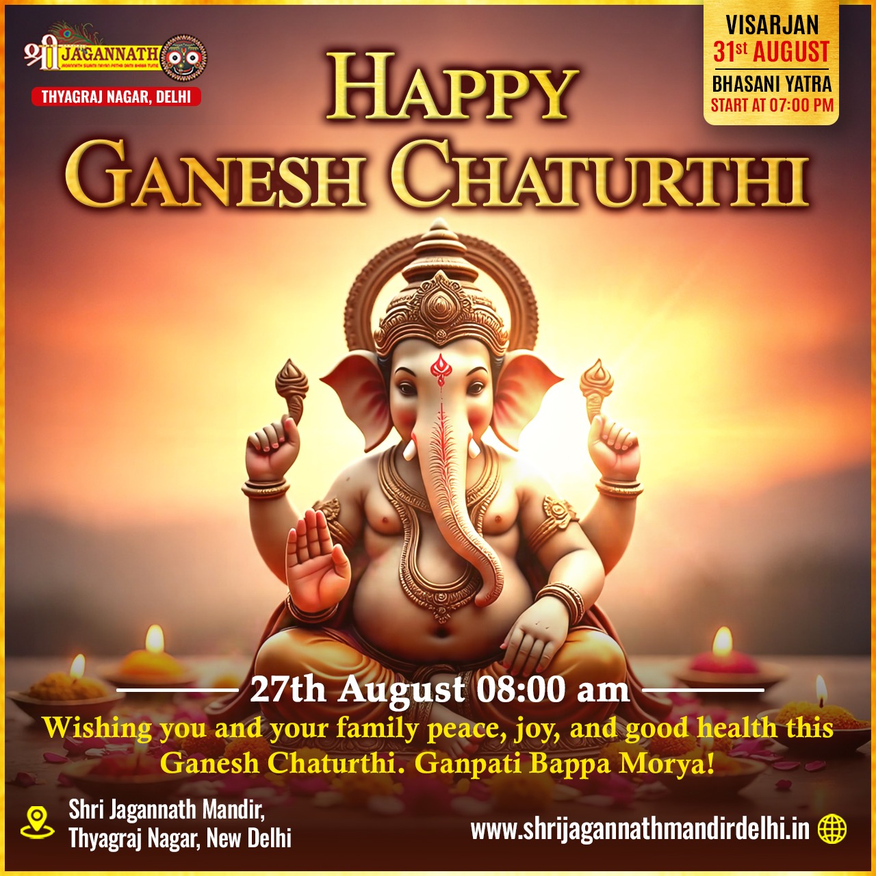 Ganesh chaturthi-27august 2025 jagananth mandir delhi